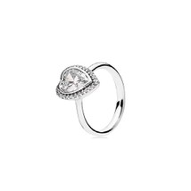 LR Heart Lock Daisy PAN 925 Sterling Silver Ring Or Women Men Zirconia Wedding R - £36.88 GBP