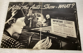1938 Vintage Print Ad Golden Shell Motor Oils Company Auto Show 2 Full Pages - $27.02