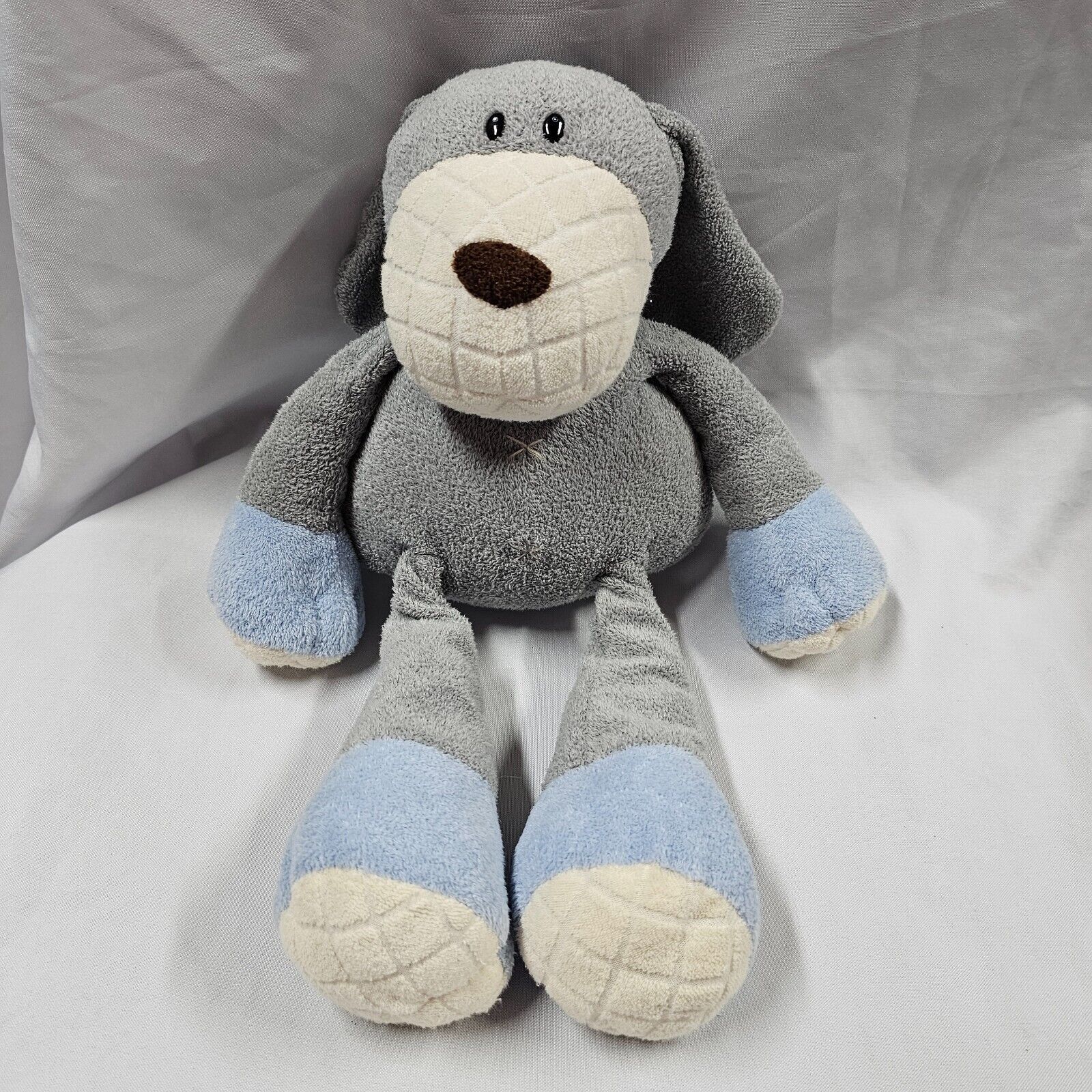 Primary image for Animal Adventure Gray Blue Dog Plush 2010 Heavy Feet Plush Huggable Floppy 15"