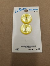 La Bouton Round 3/4in  19mm Yellow Buttons 2 Hole on Card Unused Blument... - $4.90