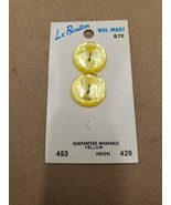 La Bouton Round 3/4in  19mm Yellow Buttons 2 Hole on Card Unused Blument... - £3.85 GBP