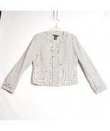 APOSTROPHE Women’s Tweed Blazer Jacket Knit Preppy Fringe Petite Size 6 - €20,27 EUR