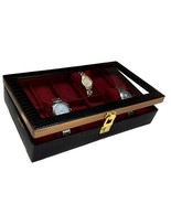 „Black Gold Pearl“ Uhrenorganizer mit 12 Fächern, hochglänzendes schwarz... - £34.52 GBP