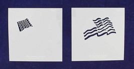 Wavy US Flag in 2 Parts 8&quot; X 8&quot; Stencils- Mylar 2 Pieces of 14 Mil Paint... - $26.16