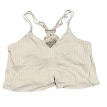 Aerie Ribbed Crop Top Bralette Tank &#39;Beige Size Medium New with tags - £13.76 GBP