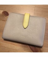 CELINE Medium Strap Wallet Bifold Nude Yellow Leather Card Coin Holder M... - $169.58 CAD