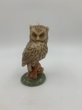 Vintage Owl Perched on Stump Wax Candle Unlit 5 1/2” tall - £10.46 GBP