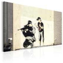 Tiptophomedecor Stretched Canvas Street Art - Banksy: Sniper And Child -... - £62.92 GBP+