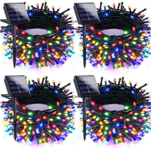 4Pk Multi-Colored Solar Christmas Lights Outdoor Waterproof, 400 LED 132 FT Sola - $56.54