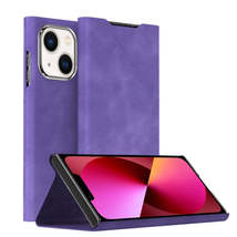 For iPhone 13 Magnetic Napa Texture Leather Phone Case with Holder(Purple) - £6.31 GBP