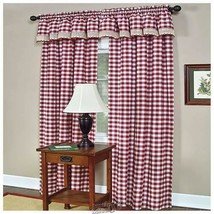 Buffalo Check Window Panel Burgundy 42&quot; W x 63&quot; L - $17.09