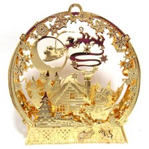 2014 Christmas Eve Snowglobe Danbury Mint Christmas Ornament 23k Gold Plated - $99.95