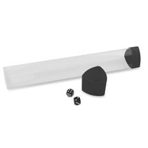 2 BCW Clear Tri-oval Playmat Tubes With 2 Black Dice and Caps - $26.94