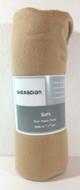 Tan Light Brown Lightweight Fleece Throw Blanket 50” X 60” For Car Pet Sofa - £8.66 GBP