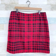 Eddie Bauer Vintage Wool Flannel Skirt Red Black Plaid Lined Womens 20 T... - £33.47 GBP