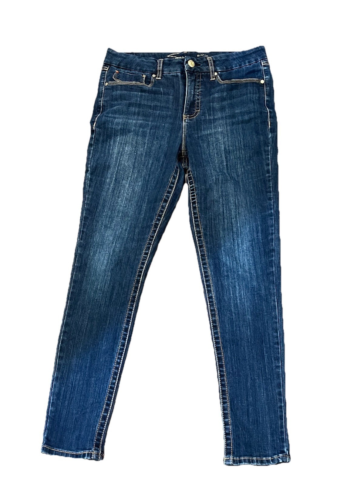 Seven7 Jeans Women&#39;s Size 12 Blue Denim Tummyless Stretch High Rise Boot - $20.55