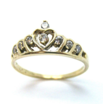 Tiara Ring Sweet Sixteen CZ Ring 14 k Yellow Gold. - $445.99