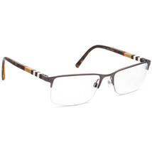 Burberry Eyeglasses B 1282 1008 Gunmetal/Dark Tortoise Half Rim Italy 55[]18 145 - £100.38 GBP