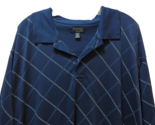 St. John&#39;s Bay men&#39;s 3XLT  polo shirt blue white pattern cotton poly qui... - $14.84