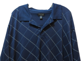 St. John&#39;s Bay men&#39;s 3XLT  polo shirt blue white pattern cotton poly qui... - $14.84