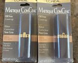 2 Loreal Mattique Conceal Oil Free Make Up - Medium - 0.15oz - $24.69