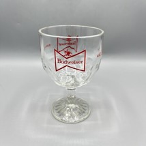 Vintage Budweiser King of Beers Stemmed Beer Goblet Heavy Glass 6&quot; Tall 16 Oz - $9.89