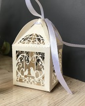 100pcs Pearl wedding favor box,customized laser cut candy boxes,packaging boxes - £26.68 GBP