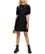 TopShop Floreale Ricamato Miniabito IN Nero Multi UK 6 Eu 34 (exp54) - $28.66