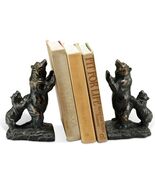 Family Grizzly Momma Bear and Cub Pushing Weight Bookends Pair Resin Fig... - €64,01 EUR