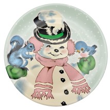 Mr. Christmas 8 inch Plate Snowman Squirrel Bird Dishwasher Safe - £9.35 GBP