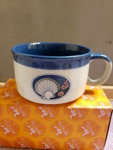 Soup Chili Clam Chowder Lobster Bisque Cup Mug Clam Shell Coral Reef Bea... - $29.69