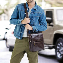 Genuine Leather Messenger Bag for Men Casual Shoulder Crossbody Bag for ... - $141.99