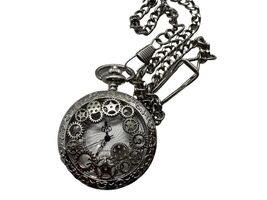 Steampunk Design Silver-Plated Quartz Pocket Watch - Fantasy Medal - $32.55 CAD