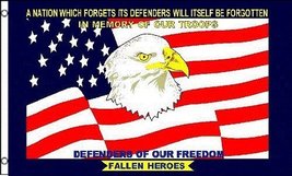 3x5 In Memory of Our Troops Defenders Of Our Freedom Fallen Heroes Flag 3x5 - £7.76 GBP