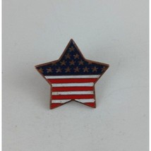 Vintage USA Flag Patriotic Fourth Of July Star Lapel Hat Pin - $8.25