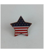 Vintage USA Flag Patriotic Fourth Of July Star Lapel Hat Pin - £6.49 GBP