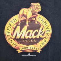 Mack Trucks Logo T Shirt Black Size M BullDog 95th Anniv Gold Logo Single Stitch - £35.40 GBP