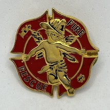 Fallen Firefighter Angel Fire Department Rescue Enamel Lapel Hat Pin - $11.95