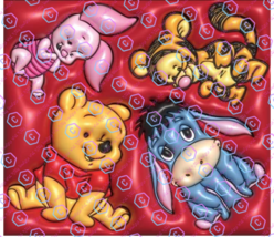 Winnie the pooh 3d puff wrap sublimation tumbler/cups png download  - £2.19 GBP