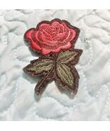 Embroidered Iron-On Sew On Patch Red Rose 2.4x2” - $127.76 MXN