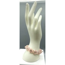 Stretch AB Crystals ChaCha Bracelet, Beaded Blush Pink Pastel Coquette Vintage - £22.48 GBP
