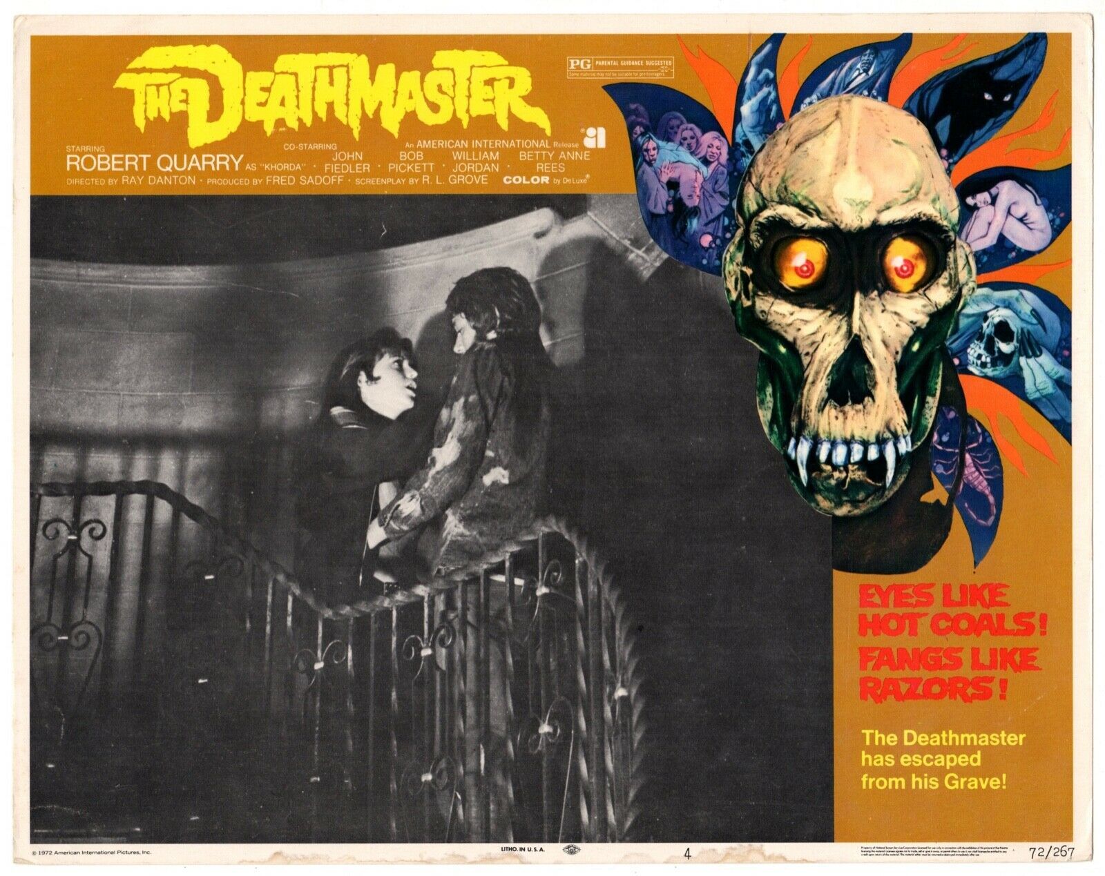 *DEATHMASTER (1972) Brenda Dixon Encounters Creepy Bill Ewing Vampire Ho... - $45.00