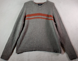 American Eagle Outfitters Sweater Mens XL Gray Knit Cotton Long Sleeve V... - $18.39