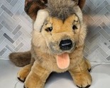 Vintage Pluti Nova Germany Rare German Shepard Dog 16&quot; Large Stuffed Animal - $74.20