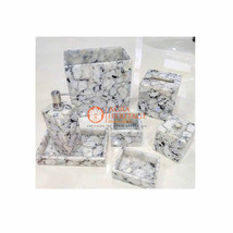 White Labradorite Stone 7 Pcs Bathroom Accessories The All purpose Interior Deco - £1,091.25 GBP