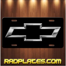 CHEVY BOWTIE Inspired Art on Black Aluminum license plate Tag New - £13.96 GBP
