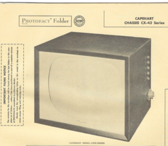1956 CAPEHART 8T216 CX-43 TELEVISION Tv Photofact MANUAL 9T246 17C216 CX... - $9.89