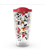 Mickey Mouse 24oz Tumbler Drink Cup w/ Red Lid Hot Cold Double Wall Tervis - £21.63 GBP