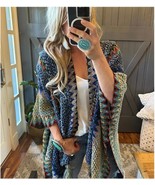 Bohemian Loom Moroccan Knit Tasseled PONCHO Chunky Knit Sweater One Size... - $74.48 CAD