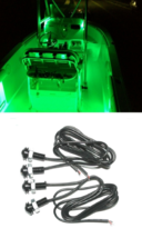 4x Green LED Boat Light Waterproof 12v Deck Storage Kayak Bow Trailer Ba... - £15.17 GBP